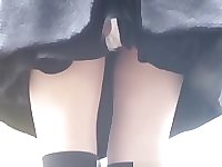 Asian schoolgirls seen working through voyeur lenses