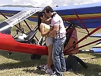 Priva and one more irresistible girl enjoy outside foursome