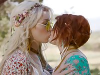 Lesbian hippie girls are making love like there's no tomorrow