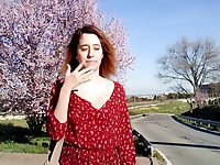 Redhead Susy Blu moans while being penetrated by her hubby