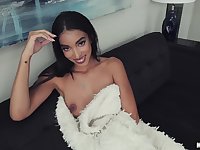 Ravishing Claire Black with hairy cunt riding hard a penis
