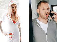 Nurse hardcore fuck businessman for jar of sperm