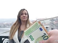 German blond, Josephine got a bunch of money from a stranger, to let him penetrate her