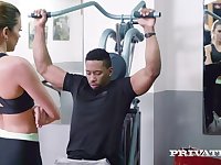 Verona Sky, the personal trainer enjoys interracial anal