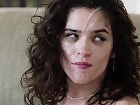 Curvy brunette Victoria Voxxx opens legs to be fucked balls deep