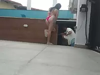 Hot Brazilian Housewife Cheats on Husband with Poolside Lover in 4K