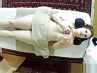 Massage babe tittyfucked and facialized